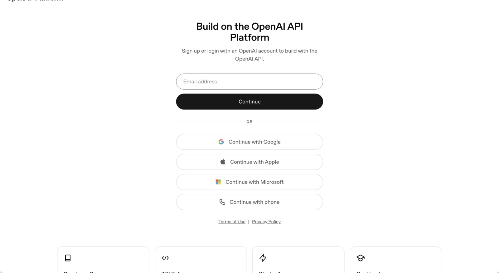 Přihlášení na platform.openai.com